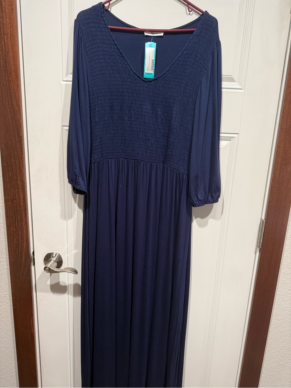 Beacon Navy Maxi Dress with Smocked Detail